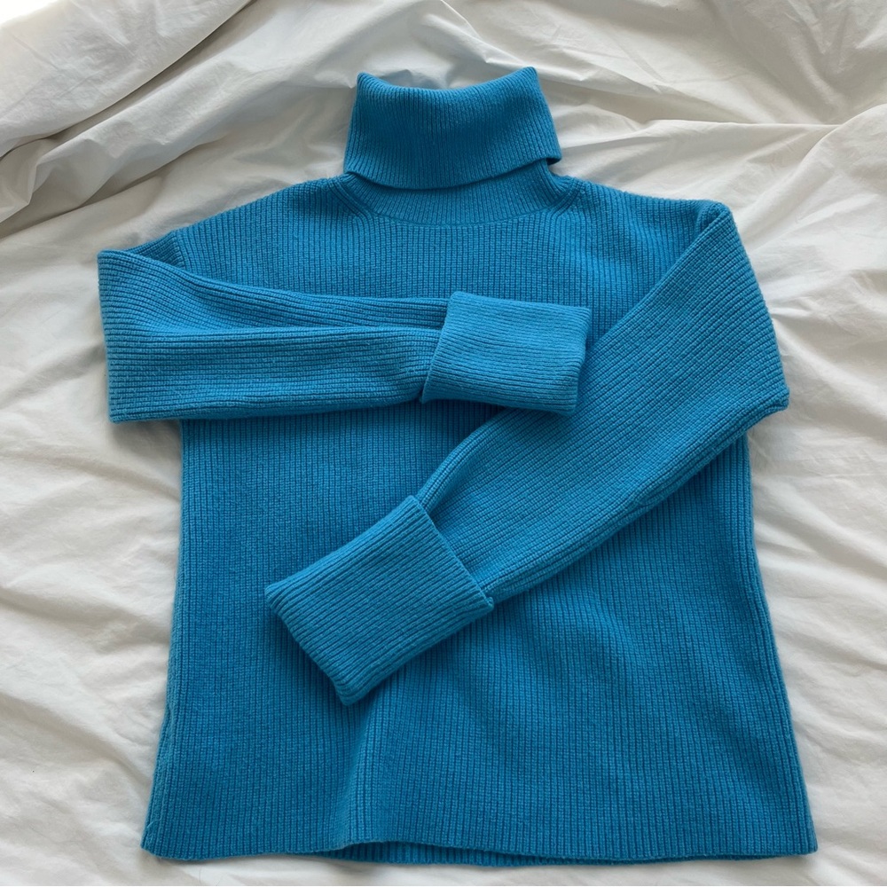 Women's Blue Turtleneck Sweater